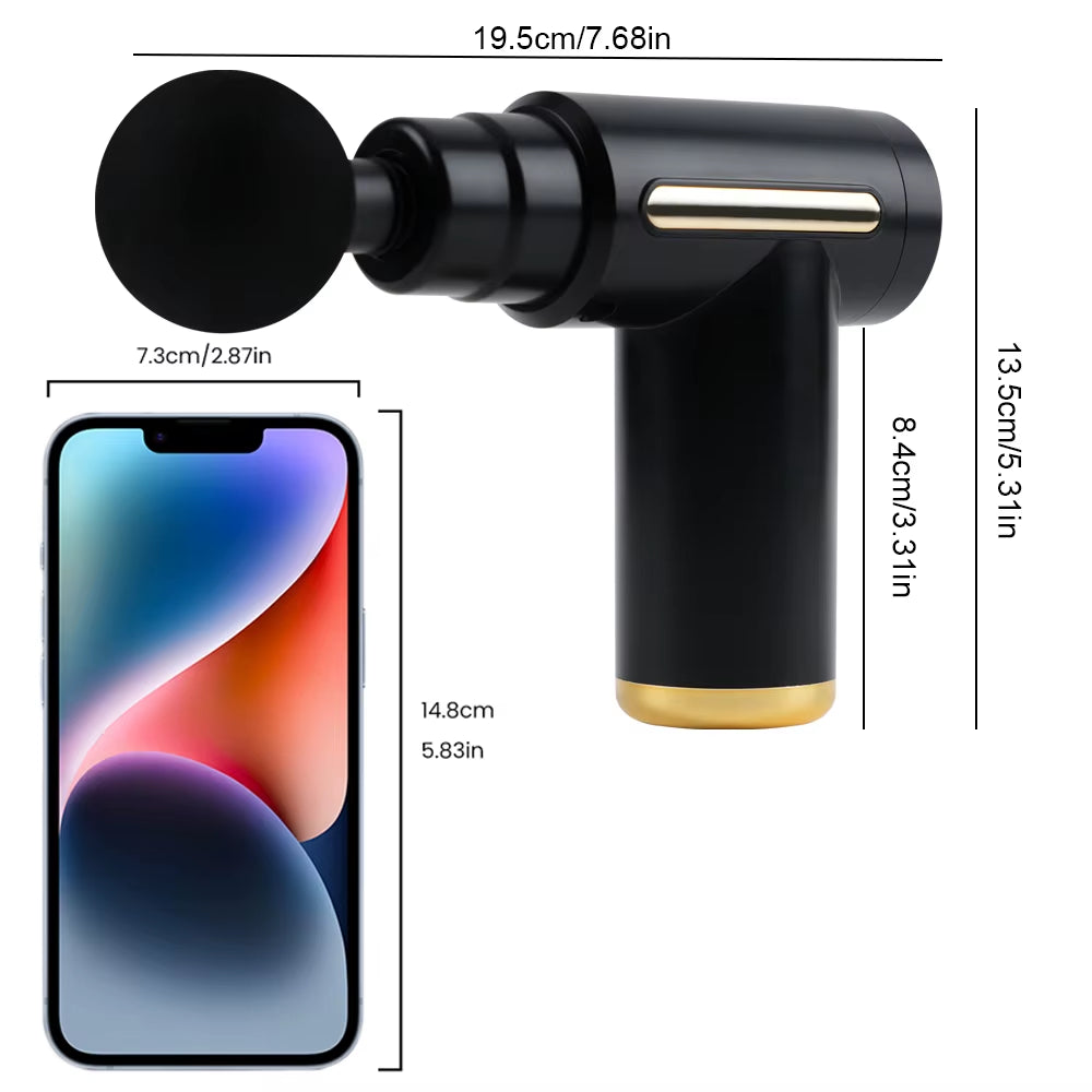 Portable Button Fascia Gun Deep Tissue Massage Mini Lightweight and Adjustable Speed Massage Equipment Suitable for the Body