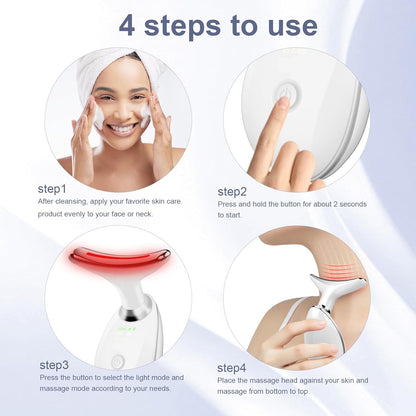 Facial Massager,7 Color LED Light Therapy for Face and Neck,Portable Beauty Skin Care Tools